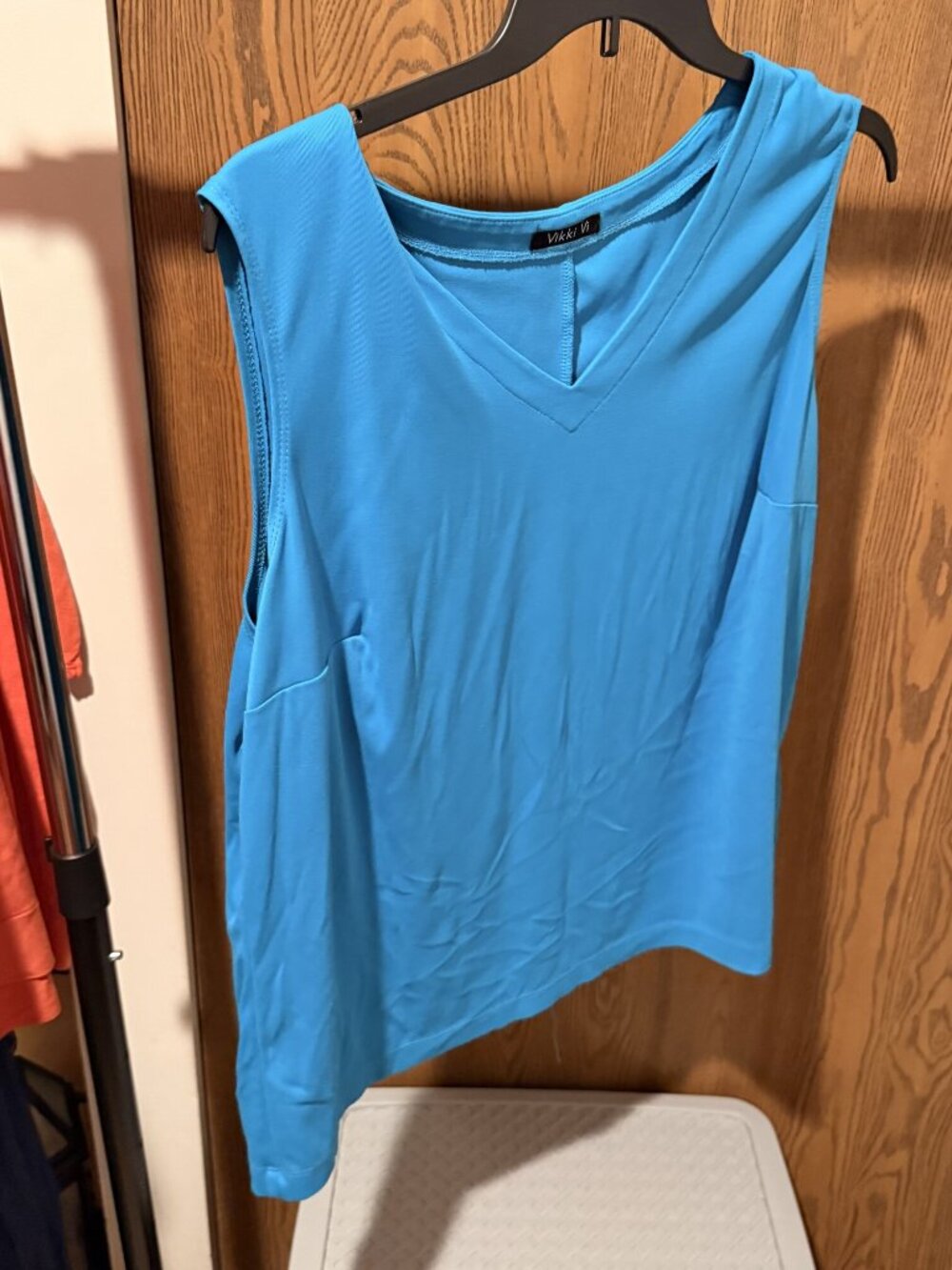 Vikki Vi 3X Turquoise Sleeveless Tunic Top